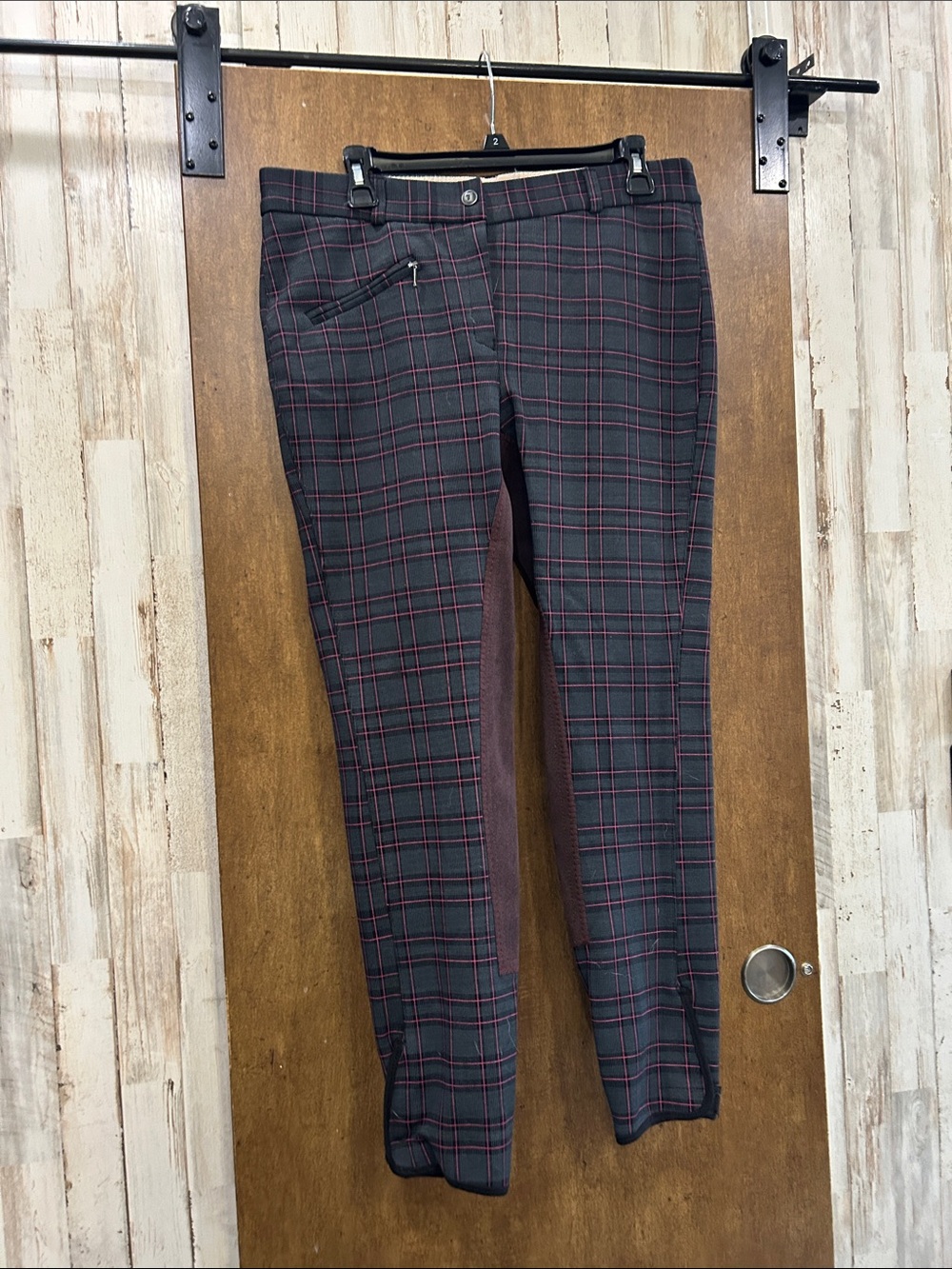NWOT - Ride-ap Women’s Grey & Pink Plaid Full-Seat Riding Breeches
